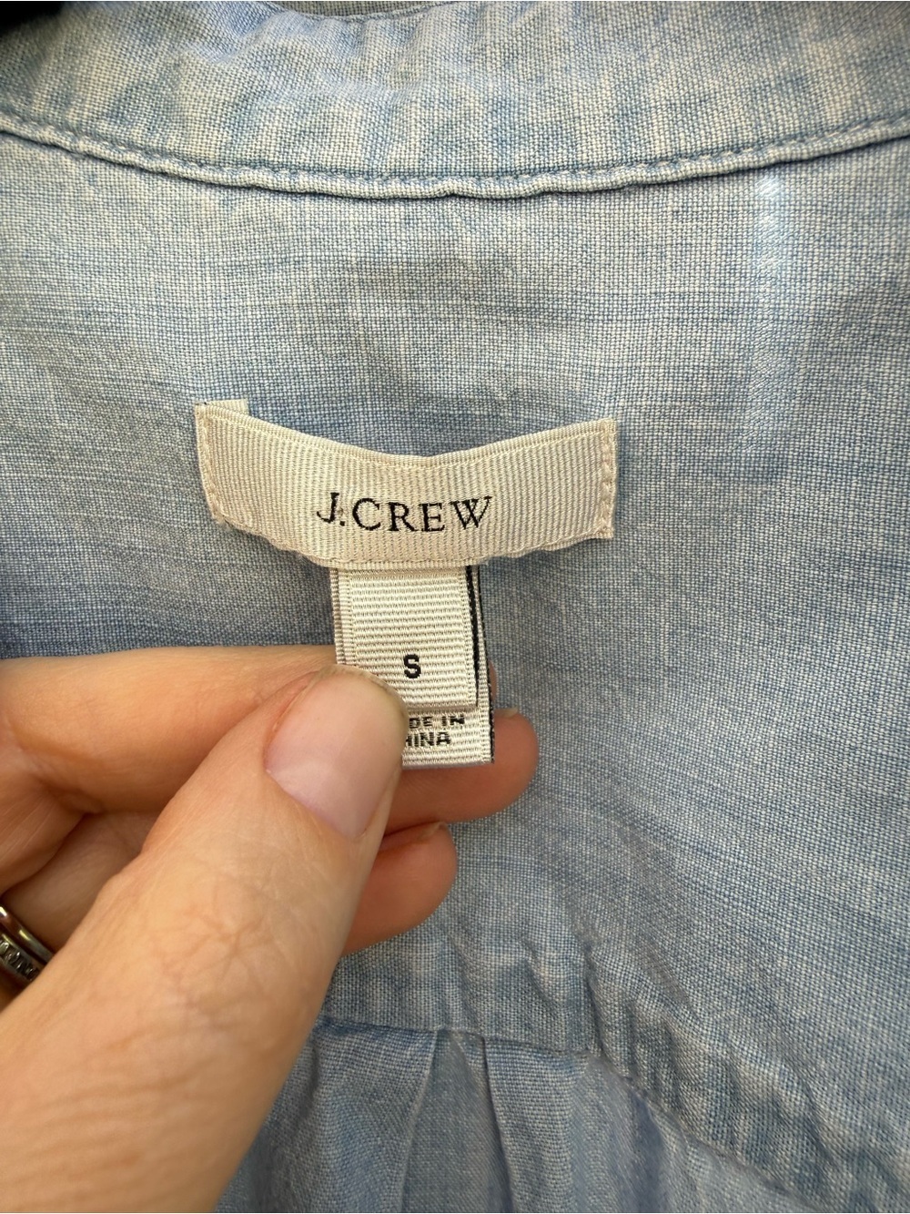 J Crew Women’s Light Blue Denim Rodeo Cowgirl Long Sleeve Shirt Size Small - Picture 2 of 10